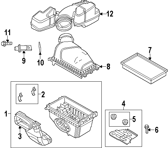 Diagram ENGINE / TRANSAXLE. AIR INTAKE. for your 2020 Ford F-150 3.5L EcoBoost V6 A/T RWD XL Standard Cab Pickup Fleetside 