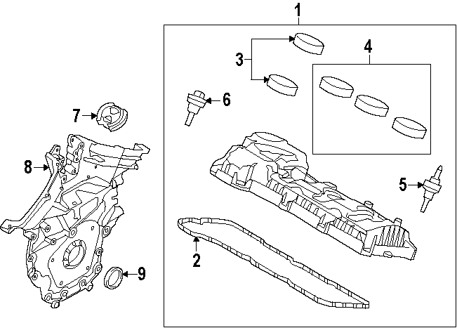 Diagram ENGINE / TRANSAXLE. VALVE & TIMING COVERS. for your 2013 Ford Police Interceptor Utility 3.7L V6 A/T FWD Base Sport Utility 