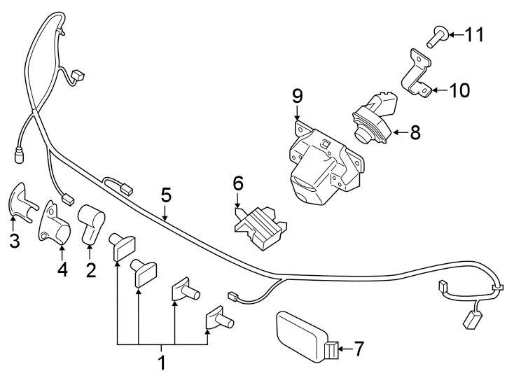 Diagram Front bumper. Electrical components. for your 2018 Ford Explorer Sport Sport Utility  