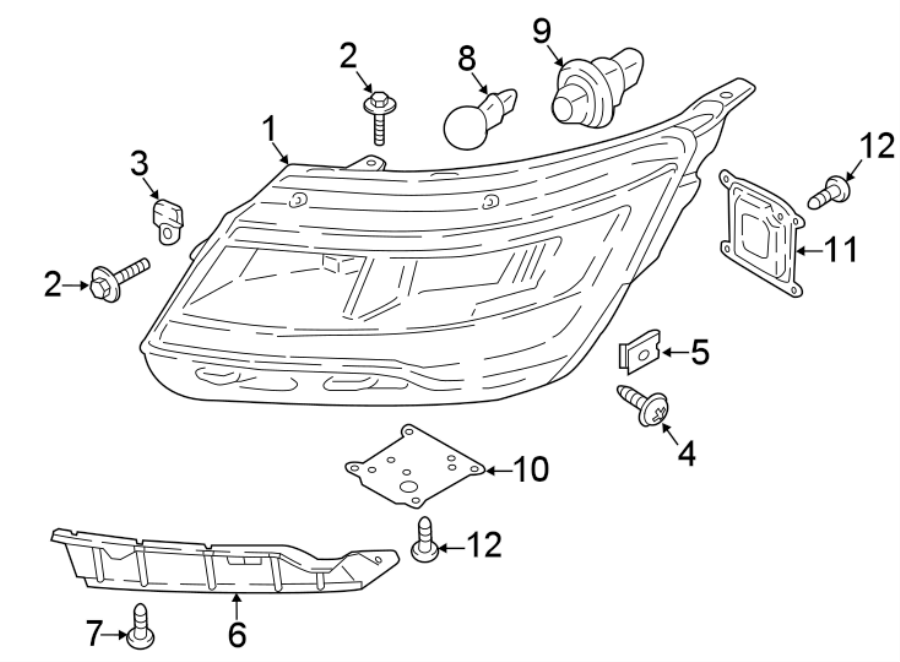 Diagram FRONT LAMPS. HEADLAMP COMPONENTS. for your 2014 Ford F-150  XL Extended Cab Pickup Fleetside 