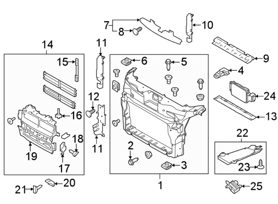 Diagram RADIATOR SUPPORT. for your 1985 Ford F-150   