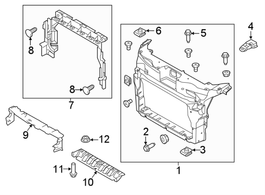 Diagram RADIATOR SUPPORT. for your Lincoln MKZ  