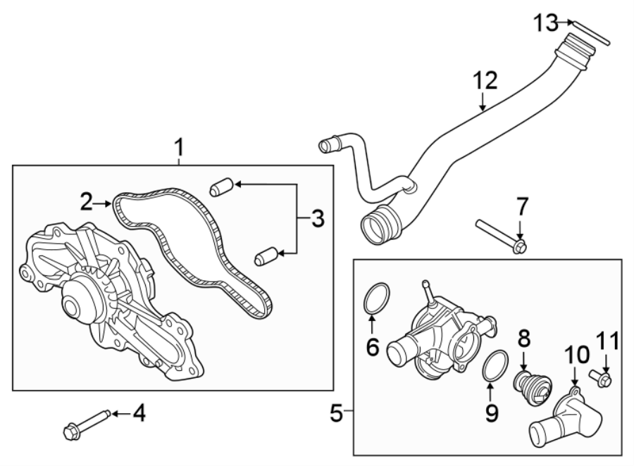 Diagram WATER PUMP. for your 2014 Lincoln MKZ Hybrid Sedan  