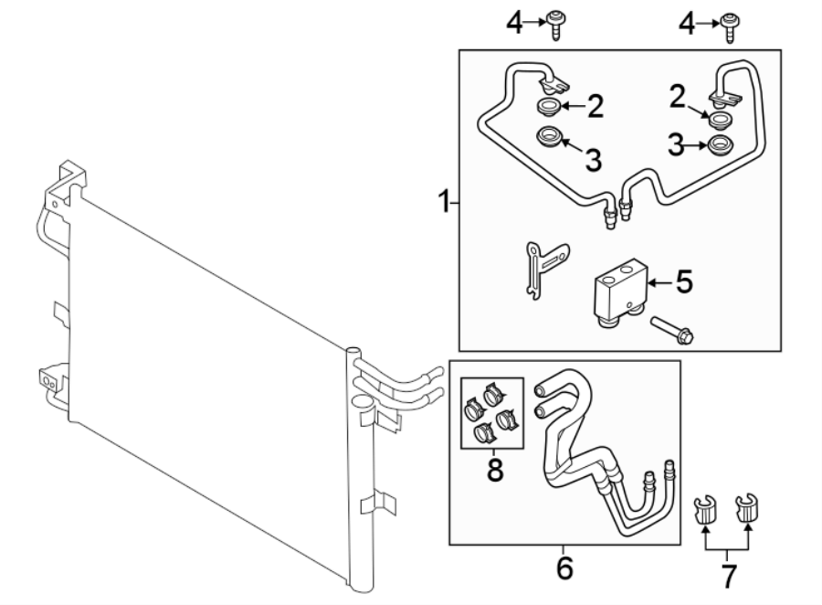 Diagram TRANS OIL COOLER. for your 2016 Lincoln MKZ Hybrid Sedan  