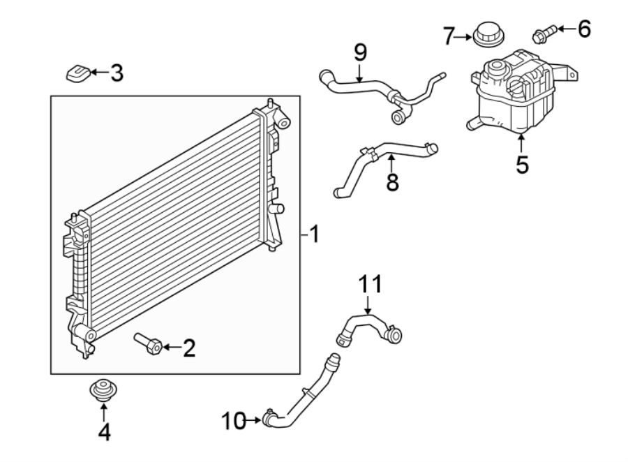 Diagram RADIATOR & COMPONENTS. for your 1995 Ford Explorer   