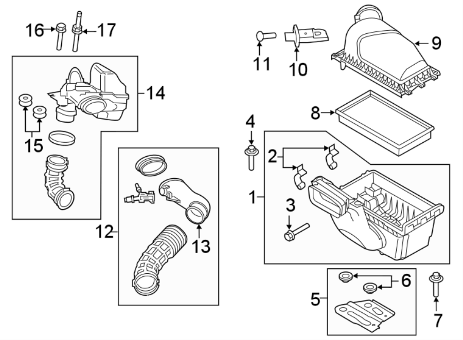 Diagram ENGINE / TRANSAXLE. AIR INTAKE. for your 2020 Ford F-150 3.5L EcoBoost V6 A/T RWD XL Standard Cab Pickup Fleetside 