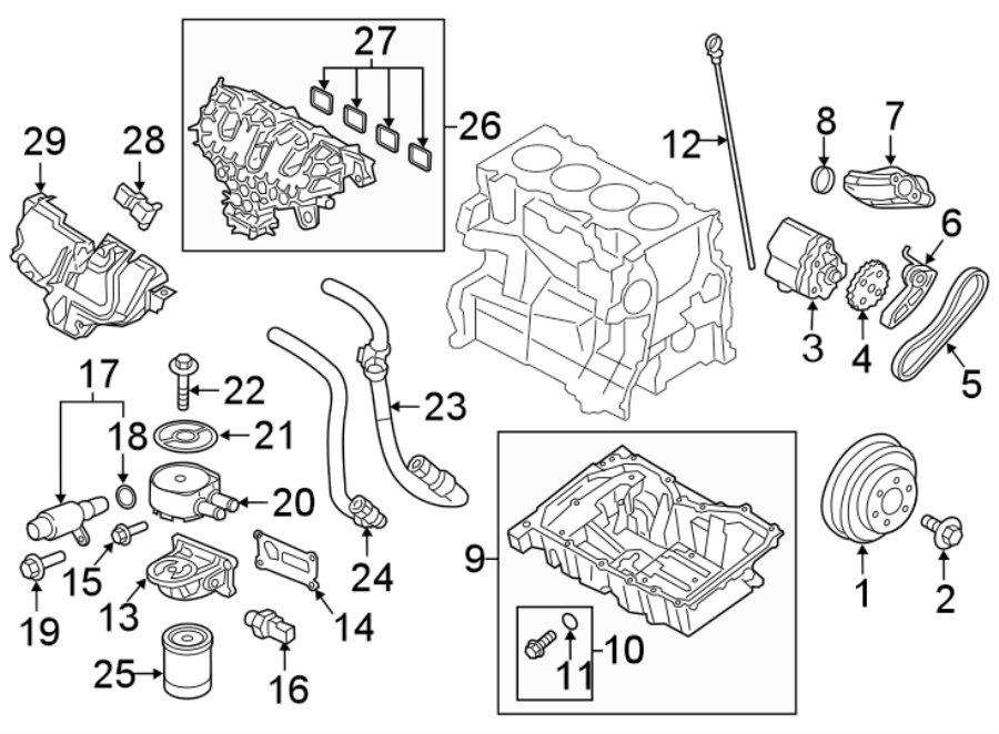 Diagram ENGINE / TRANSAXLE. ENGINE PARTS. for your 2008 Lincoln MKZ   