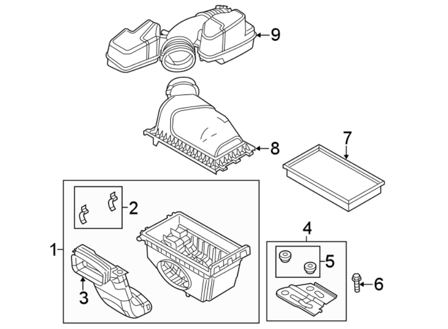 Diagram ENGINE / TRANSAXLE. AIR INTAKE. for your 2020 Ford F-150 3.5L EcoBoost V6 A/T RWD XL Standard Cab Pickup Fleetside 