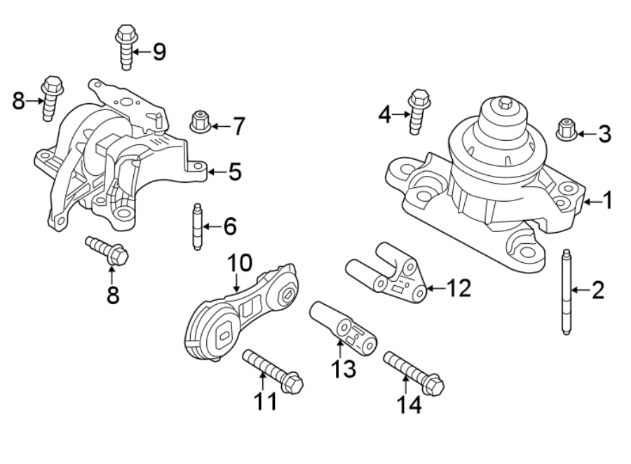 Diagram ENGINE / TRANSAXLE. ENGINE & TRANS MOUNTING. for your 2016 Ford Flex   