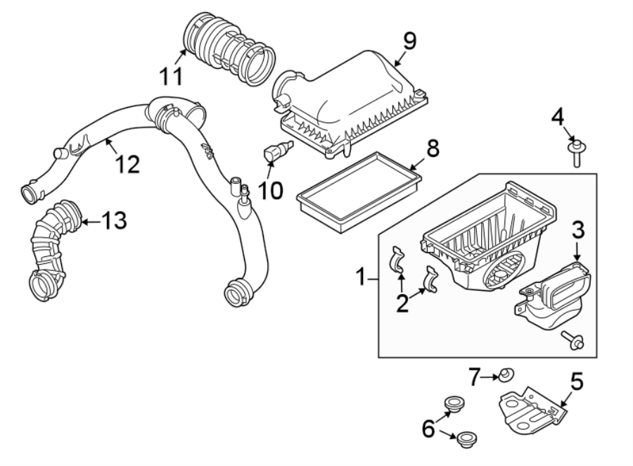 Diagram ENGINE / TRANSAXLE. AIR INTAKE. for your Ford Explorer  