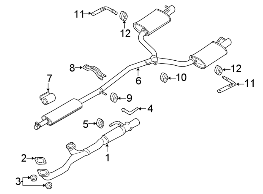 Diagram EXHAUST SYSTEM. EXHAUST COMPONENTS. for your Ford Explorer  