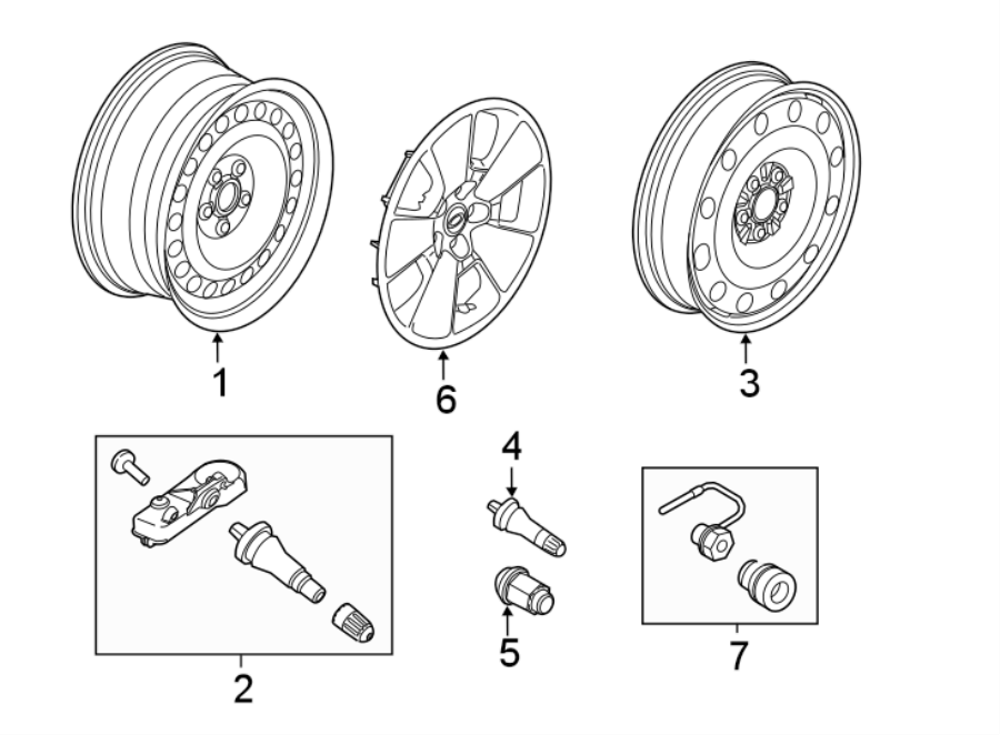 Diagram WHEELS. for your 2004 Ford E-250   