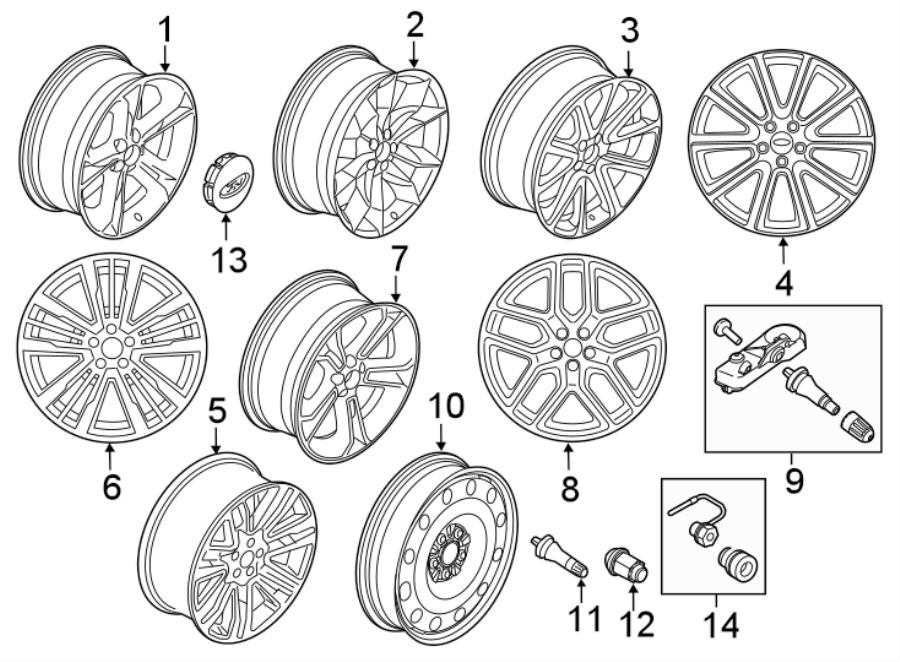 Diagram WHEELS. for your Ford Police Interceptor Utility  