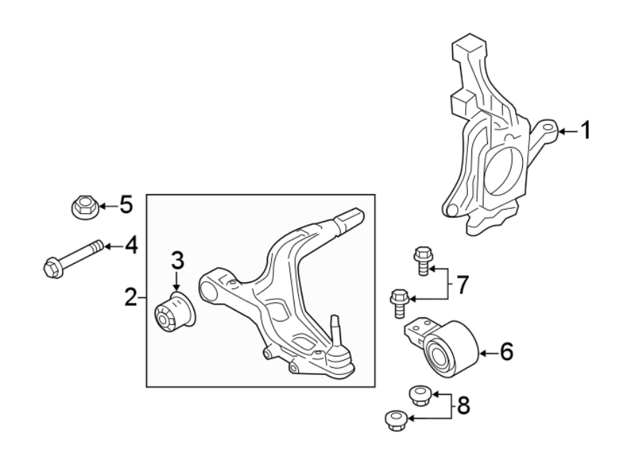 Diagram FRONT SUSPENSION. SUSPENSION COMPONENTS. for your Ford