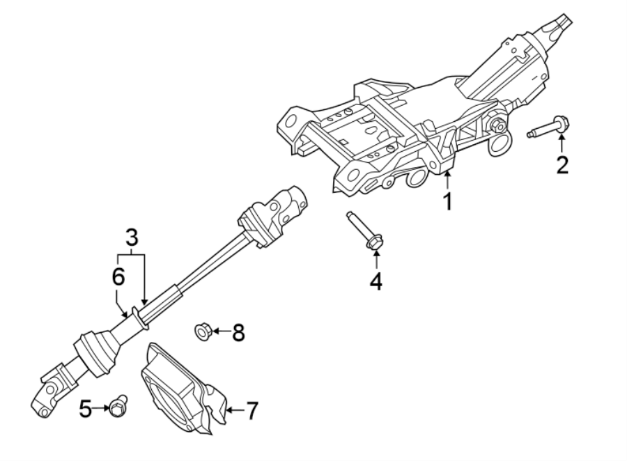 Diagram STEERING COLUMN ASSEMBLY. for your Ford