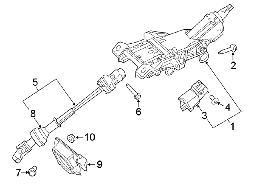 Diagram STEERING COLUMN ASSEMBLY. for your 1996 Ford