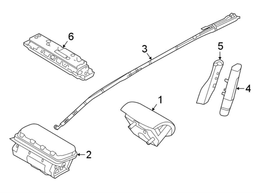 Diagram RESTRAINT SYSTEMS. AIR BAG COMPONENTS. for your 2020 Ford Explorer   