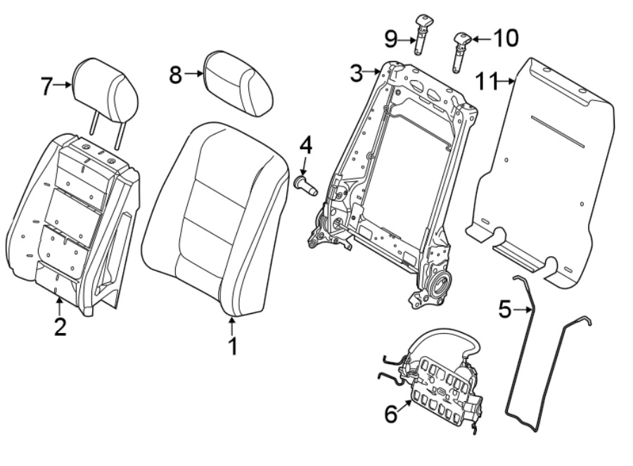 Diagram SEATS & TRACKS. FRONT SEAT COMPONENTS. for your 2017 Ford Expedition   