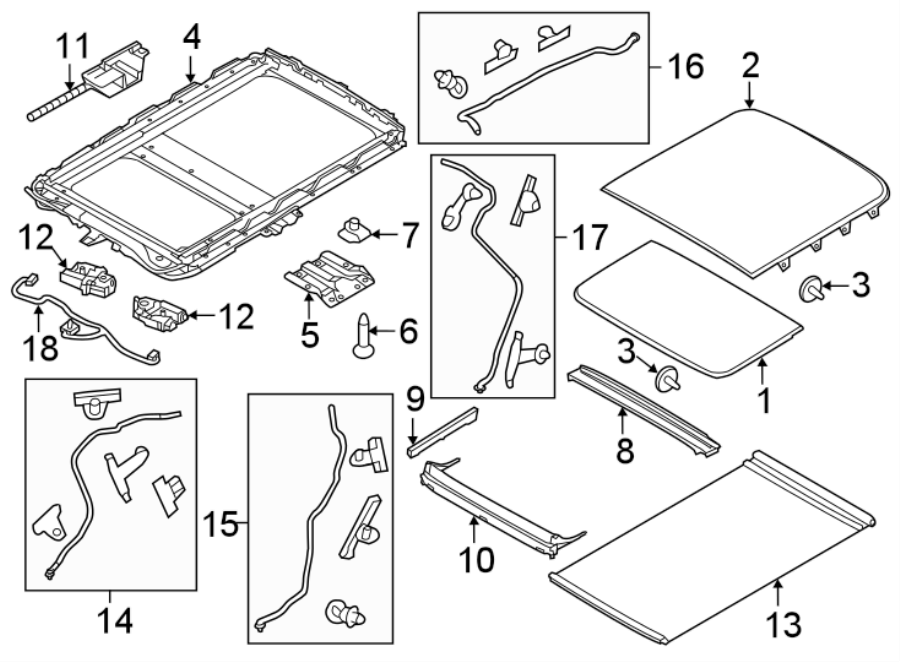 Diagram W/SUNROOF. for your 1991 Ford Explorer   