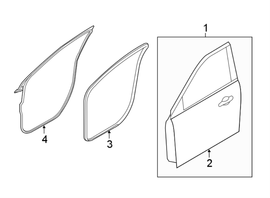 Diagram FRONT DOOR. DOOR & COMPONENTS. for your 2017 Ford Explorer   