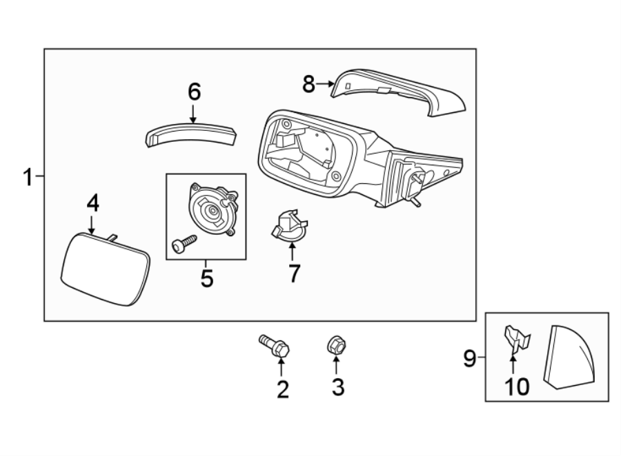 Diagram FRONT DOOR. OUTSIDE MIRRORS. for your Ford Explorer  