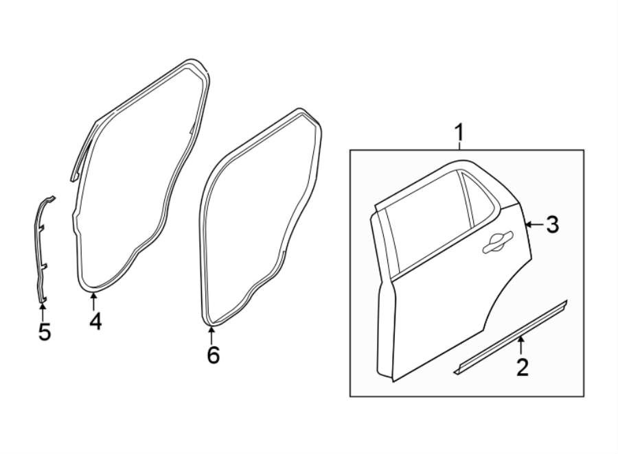 Diagram REAR DOOR. DOOR & COMPONENTS. for your 2017 Ford Explorer   