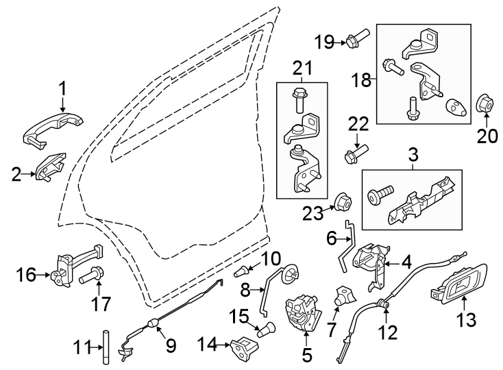 Diagram REAR DOOR. LOCK & HARDWARE. for your 1989 Ford F-150   