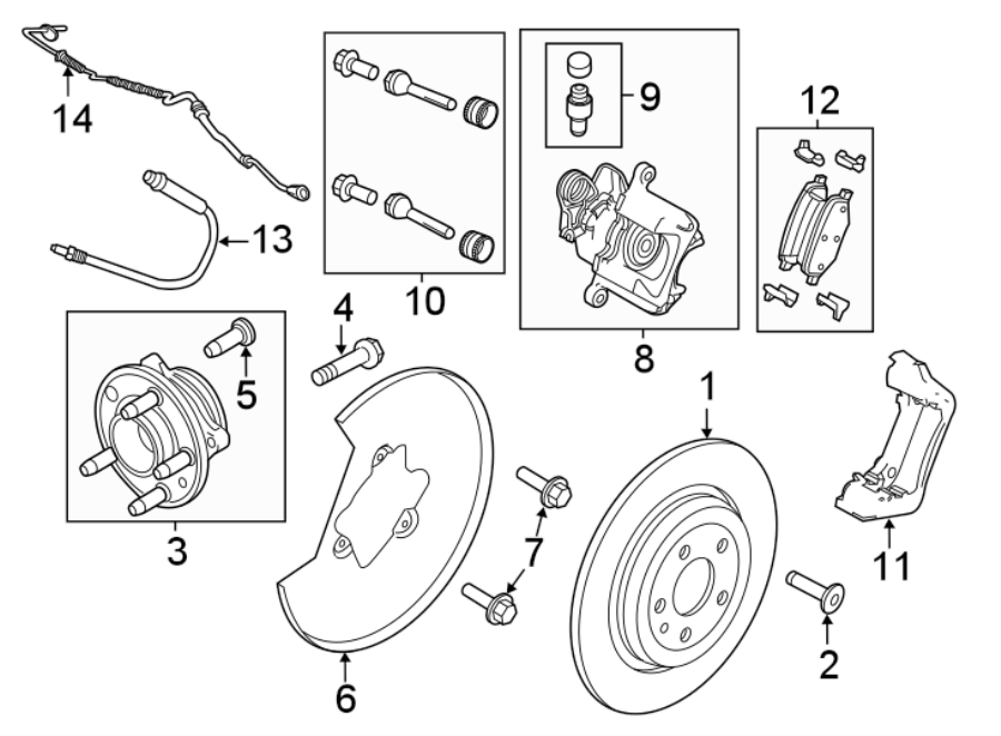 Diagram REAR SUSPENSION. BRAKE COMPONENTS. for your 2007 Lincoln MKZ   