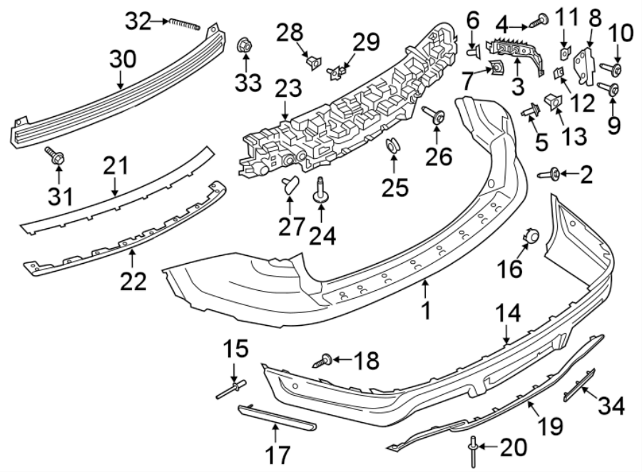 Diagram REAR BUMPER. BUMPER & COMPONENTS. for your Ford