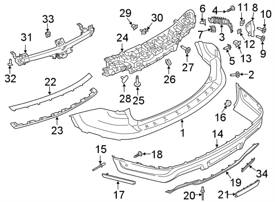 Diagram REAR BUMPER. BUMPER & COMPONENTS. for your 2010 Ford F-150 4.6L Triton V8 A/T RWD XL Crew Cab Pickup Fleetside 