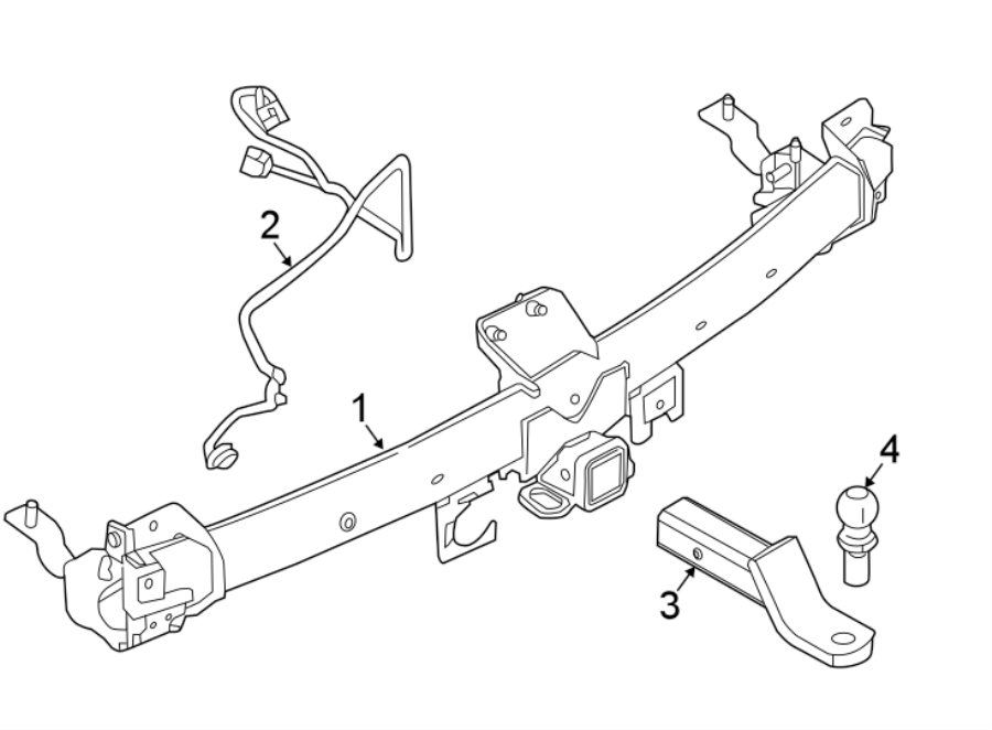 Diagram REAR BUMPER. TRAILER HITCH COMPONENTS. for your 2019 Lincoln MKZ Hybrid Sedan  