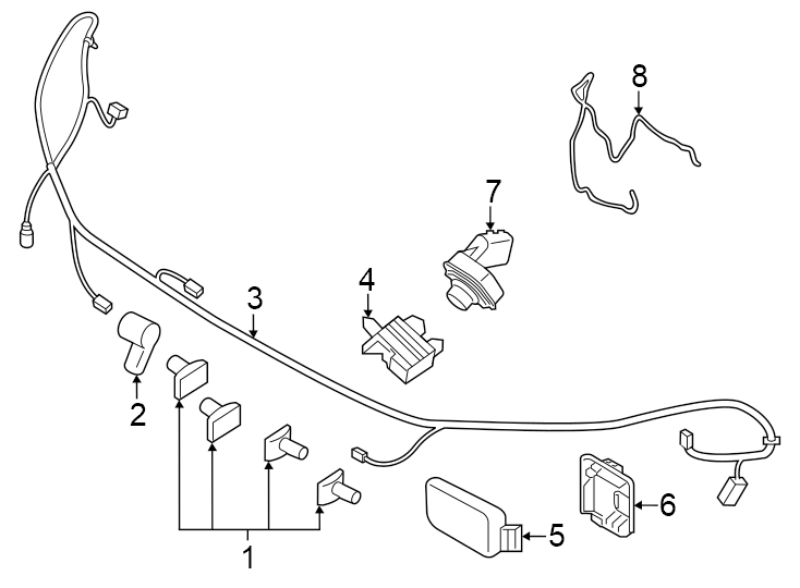 Diagram Front bumper. Electrical components. for your Lincoln MKZ  