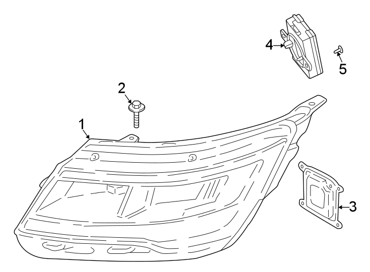 Diagram Front lamps. Headlamp components. for your Ford Explorer  