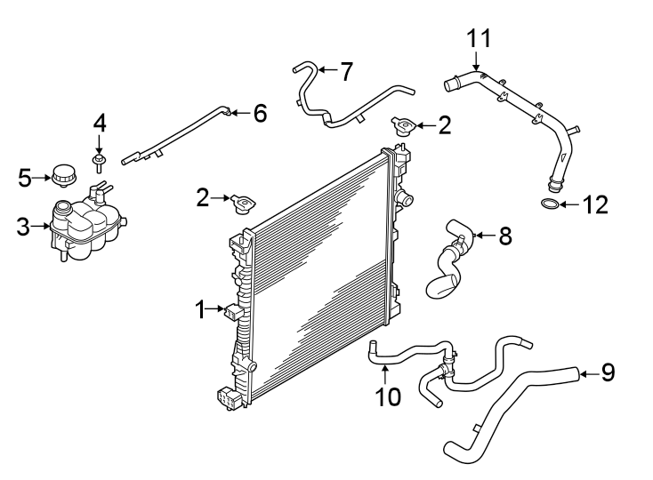 Diagram RADIATOR & COMPONENTS. for your 2002 Ford Explorer   