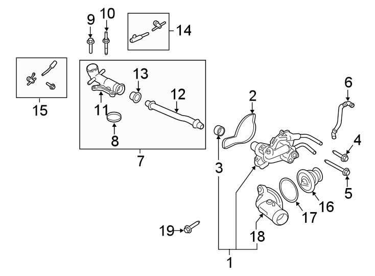 Diagram WATER PUMP. for your 2008 Lincoln MKZ   