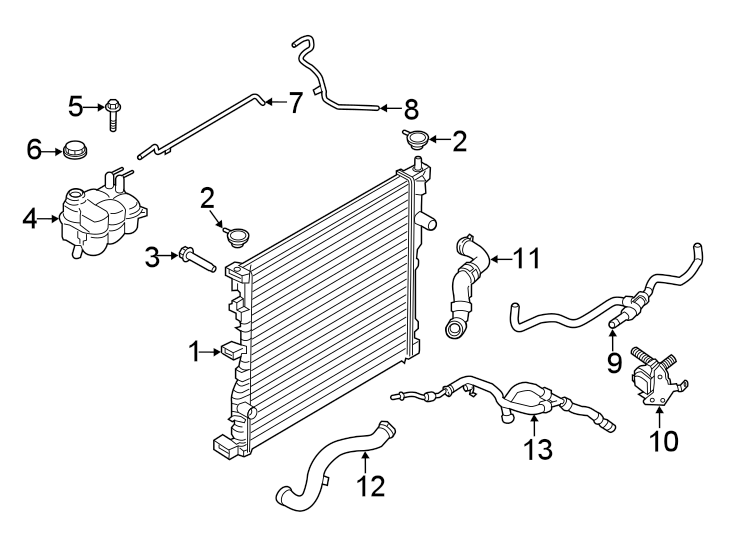 Diagram RADIATOR & COMPONENTS. for your 1991 Ford Explorer   