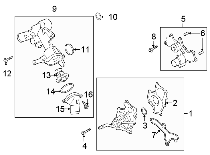 Diagram WATER PUMP. for your 2020 Ford Explorer   