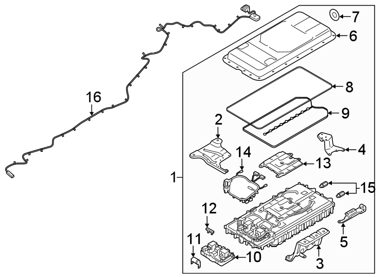 Diagram BATTERY. for your 2019 Lincoln MKZ Reserve I Hybrid Sedan  