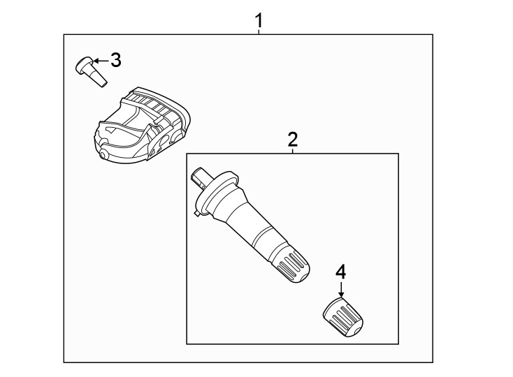 Diagram TIRE PRESSURE MONITOR COMPONENTS. for your 2022 Ford Transit-350   