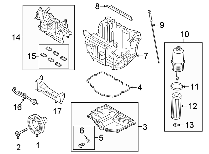 Diagram ENGINE PARTS. for your 2006 Ford Escape   