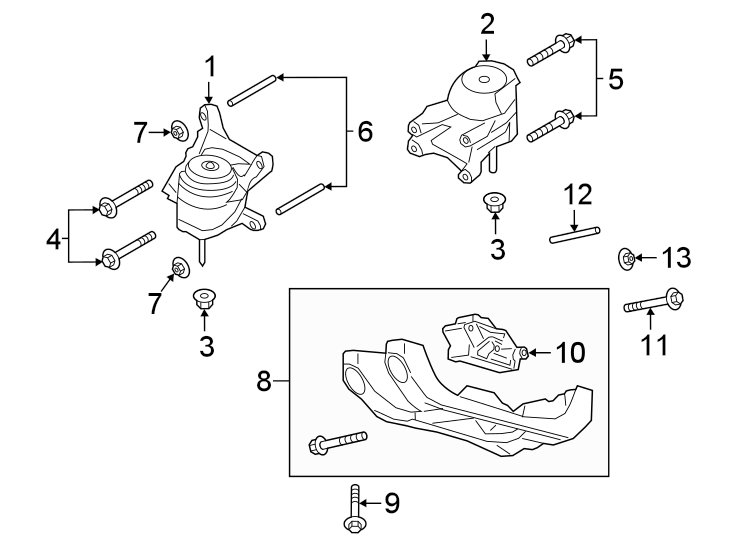 Diagram ENGINE & TRANS MOUNTING. for your Ford Explorer  