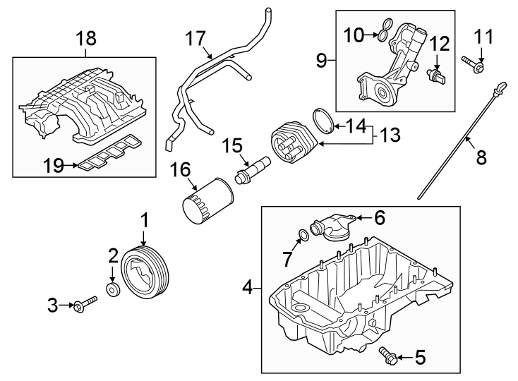 Diagram ENGINE PARTS. for your 2008 Lincoln MKZ   