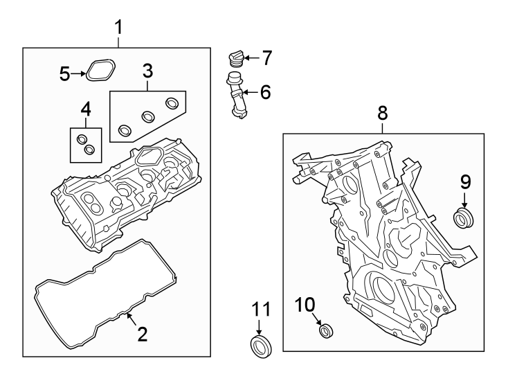 Diagram VALVE & TIMING COVERS. for your 2014 Ford F-150  FX2 Crew Cab Pickup Fleetside 