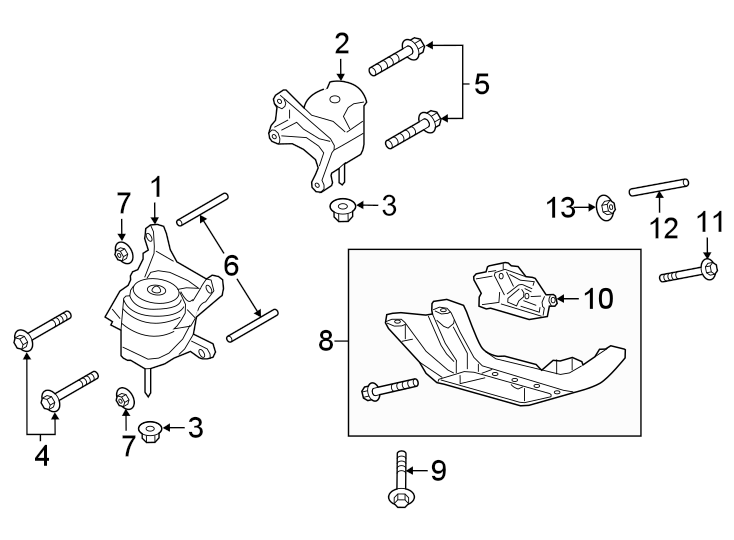 Diagram ENGINE & TRANS MOUNTING. for your 2015 Lincoln MKZ Base Sedan  