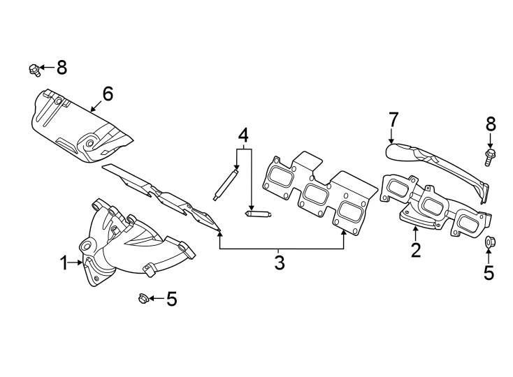 Diagram EXHAUST SYSTEM. MANIFOLD. for your Ford Police Interceptor Utility  