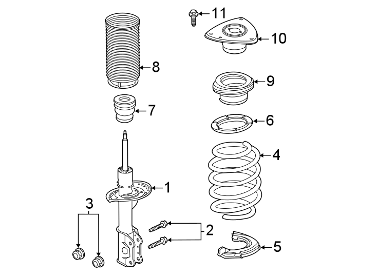 FRONT SUSPENSION. STRUTS & COMPONENTS. Diagram