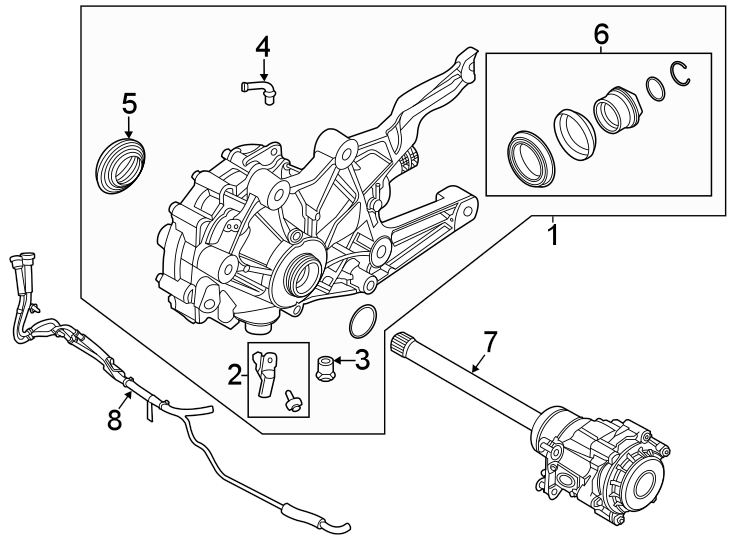 Diagram FRONT SUSPENSION. CARRIER & COMPONENTS. for your 2018 Ford Edge   