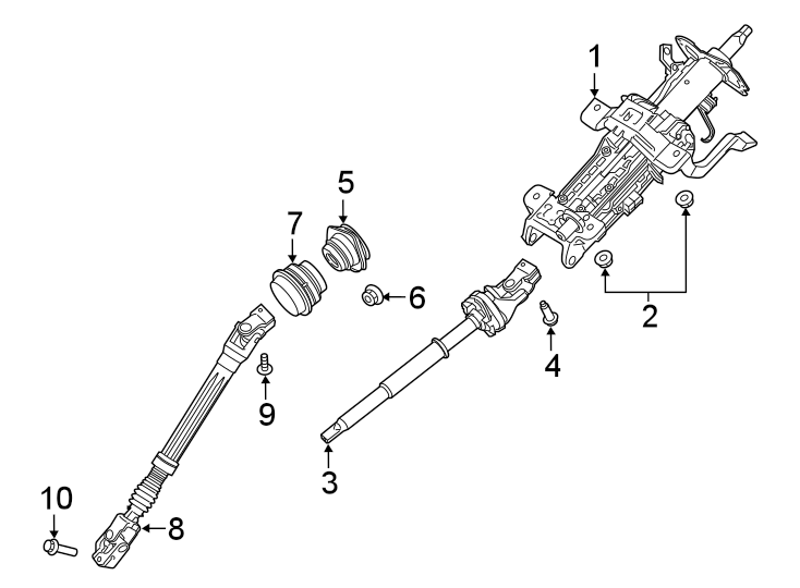 STEERING COLUMN ASSEMBLY. Diagram