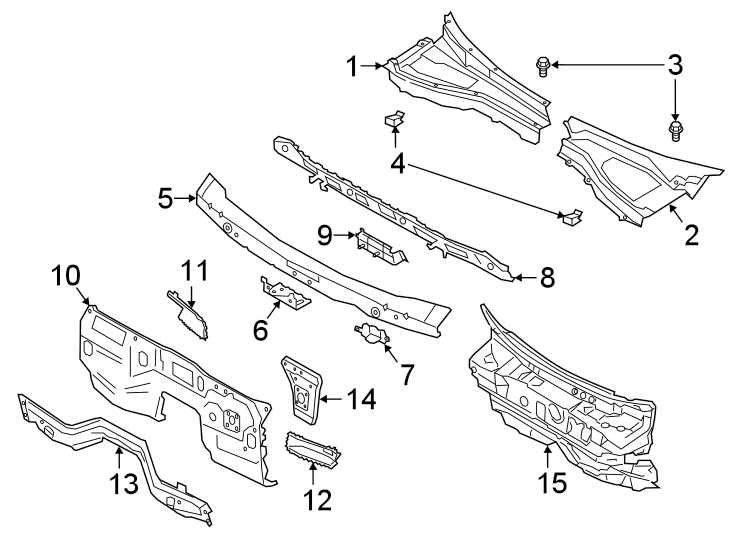 Diagram COWL. for your Ford Explorer  