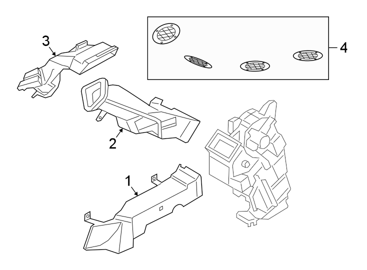 Diagram INSTRUMENT PANEL. DUCTS. for your 1999 Ford F-350 Super Duty   